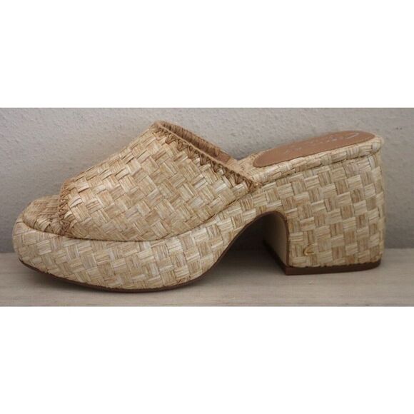 Circus NY x Sam Edelman Women Sz 9.5M Bleached Beechwood Raffia Ilyse Sandals - Picture 6 of 11